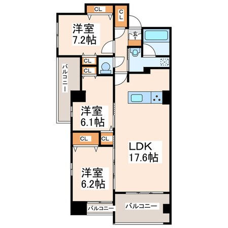 S.PROUD水前寺駅前の物件間取画像